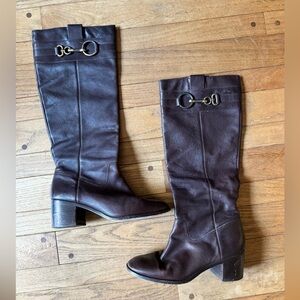 Coach Audrie Leather Riding Boots | Women’s 10B | Brown Equestrian Knee-High